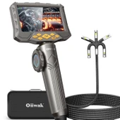 Oiiwak 180 Derece İki Yönlü Eklemli Çift Lensli 8.5mm Endeskop Kamera, 5 Inc IPS - 1