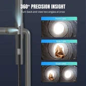 Oiiwak 180 Derece İki Yönlü Eklemli Çift Lensli 8.5mm Endeskop Kamera, 5 Inc IPS - 3