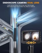 Oiiwak Çift Lensli Eklemli Boroskop, 5 Inc Bölünmüş Ekranlı Kamera - 1m Kablo - 3