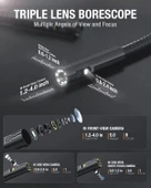 Teslong Üçlü Lensli Boroskop - 6 Inc IPS Bölünmüş Ekranlı Gözlem Kamerası, 5m - 2