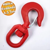 Fırdöndü Kuşgöz 4,5 Tonluk Kanca Yük Taşıma Kaldırma Amerikan Tipi Çelik Liman Şantiye Vinç Kancası - 1