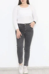 Büyük Beden Kot Pantolon Koyu Füme - 3