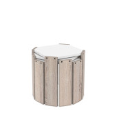 Homedora Harmony Zigon Sehpa Meşe-Beyaz - 5