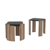 Homedora Harmony Zigon Sehpa Ceviz-Siyah - 6