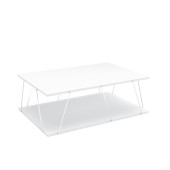 Homedora Tessa Modern Orta Sehpa Beyaz-Krom - 5