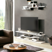 Homedora Tessa Modern Tv Ünitesi Beyaz-Krom - 3