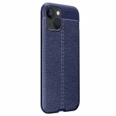 Vendas iPhone 13 Mini Deri Desenli Çift Katmanlı Silikon Kılıf + Seramik Nano Ekran Koruyucu - 4