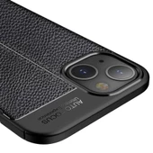 Vendas iPhone 13 Mini Deri Desenli Çift Katmanlı Silikon Kılıf + Seramik Nano Ekran Koruyucu - 6