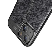 Vendas iPhone 13 Mini Deri Desenli Çift Katmanlı Silikon Kılıf + Seramik Nano Ekran Koruyucu - 5