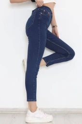 Süper Likra Kot Pantolon Koyu Mavi - 3