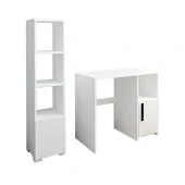 BMdekor Çalışma Masası ve Kitaplık Set Kutay Beyaz - 4