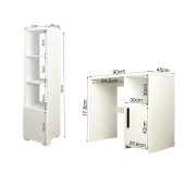 BMdekor Çalışma Masası ve Kitaplık Set Kutay Beyaz - 5