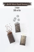 Akrilik Füme Şeker Kahve Çay Kavanozu 500 Ml (Vakum Kapak ) - 1