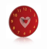 TFA Keçe Kalpli Duvar Saati Kırmızı - 3