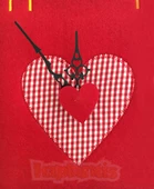 TFA Keçe Kalpli Duvar Saati Kırmızı - 6