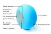 Su Geçirmez Mini Bluetooth Duş Hoparlörü (Mavi) - 4