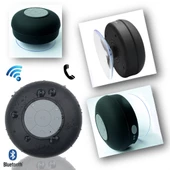 Su Geçirmez Mini Bluetooth Duş Hoparlörü (Siyah) - 2