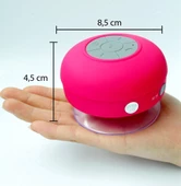 Su Geçirmez Mini Bluetooth Duş Hoparlörü (Pembe) - 3