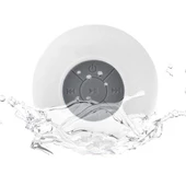 Su Geçirmez Mini Bluetooth Duş Hoparlörü (Beyaz) - 1