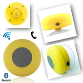 Su Geçirmez Mini Bluetooth Duş Hoparlörü (Sarı) - 2