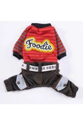 Pawstar Kedi ve KÜÇÜK Köpek Terracotta Foodie Rompers 2XL Sırt38cm Göğüs55cm Boyun34cm - 3