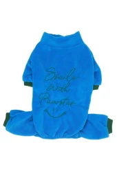 Pawstar Kedi ve KÜÇÜK Köpek Mavi Smile Tulum XL Sırt38cm Göğüs55cm Boyun34cm thumbnail 5