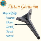 Mobilya Kanepe Sehpa TV Ünitesi Baza Koltuk Ayağı Çekyat Saten Gri Eskitme 18 cm Ayak - 3