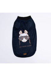 Pawstar Köpek Navyblue NoProb-Lama Big T-shirt Büyük 3XLarge Sırt49cm Göğüs66cm Boyun43cm - 2