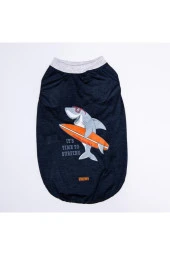 Pawstar Köpek Navyblue Shark Big T-shirt Büyük 4XLarge Sırt55cm Göğüs72cm Boyun47cm - 2