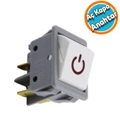 Işıklı Anahtar Aç Kapa Düğme On Off Dört Ayak Beyaz Plastik - 1