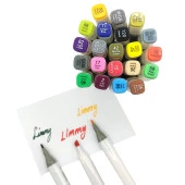 Çift Taraflı Profesyonel 24'lü Marker Boya Kalem Seti Marker Boya Kalemi 24'lü - Çantalı thumbnail 2