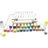 Çift Taraflı Profesyonel 24'lü Marker Boya Kalem Seti Marker Boya Kalemi 24'lü - Çantalı thumbnail 4