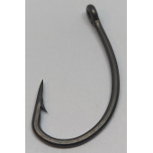 SR SazanRig Kurv Shank Model Teflon Mat Siyah Delikli Olta Iğnesı 2 No (10 Adet) - 1