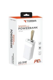Torima TRM-1033 22.5W Hızlı Şarj Özellikli Dijital Şarj Göstergeli 30.000 Mah Powerbank Beyaz - 2