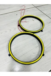Neon Ledli Kasnak 16cm Amber Turuncu  (1 çift) - 3