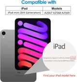 MobaxAksesuar Apple iPad Mini 7 (A17 Pro) Mini 6 Kılıf PU Deri Smart Standlı Case 2021-2024 - 4