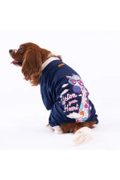 Pawstar Köpek Navy Blue Giraffe Pyjamas Large Sırt33cm Göğüs46cm Boyun30cm - 1