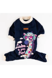 Pawstar Köpek Navy Blue Giraffe Pyjamas Large Sırt33cm Göğüs46cm Boyun30cm - 3