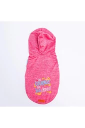 Pawstar Kedi ve KÜÇÜK Köpek T-Shirt Pink Style Hooded Kapşonlu M Sırt28cm Göğüs41cm Boyun26cm - 2