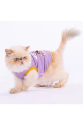 Pawstar Kedi ve KÜÇÜK Köpek T-Shirt Plum Lazy L Sırt33cm Göğüs46cm Boyun30cm - 1