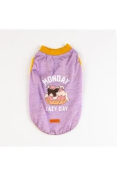Pawstar Kedi ve KÜÇÜK Köpek T-Shirt Plum Lazy L Sırt33cm Göğüs46cm Boyun30cm - 4
