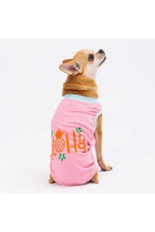 Pawstar Kedi ve KÜÇÜK Köpek T-Shirt Pink Aloha M Sırt28cm Göğüs41cm Boyun26cm - 1