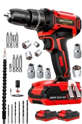 Dozzer Alman Hard-x Darbeli 14.4 V 2ah Çelik Şanzuman Bakır Sargılı 2 Akülü Vidalama Matkap Şarjlı Matkap - 1