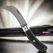 Plastik Saplı Bıçak Çakı Aşı Bıçağı Profesyonel Çelik Eğri Uçlu Bağ Ağaç Budama Aşı Çakısı 220 mm thumbnail 6