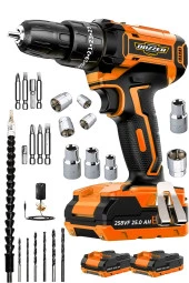 Dozzer Alman Red-x 14.4 V 2.0ah Çelik Şanzuman Bakır Sargılı 2 Akülü Vidalama Matkap Şarjlı Matkap - 1
