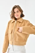 FTZ Women Kadın Kaşe Ceket  Camel RBN4070 thumbnail 4