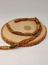 9 Göz Tibet Akik Taşı Silindir Kesim 10x30mm/adet (45782-1) thumbnail 2