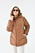 FTZ Women Kadın Şişme Kaban  Camel RBN4074 thumbnail 5