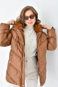 FTZ Women Kadın Şişme Kaban  Camel RBN4074 thumbnail 4