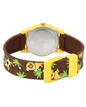 Q&Q V22A-019VY KAHVERENGİ SİLİKON KORDON RAKAMLI ÇOCUK KOL SAATİ - 4